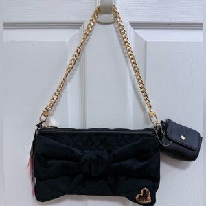 NWT Juicy Couture Tied With A Bow Black Shoulder Bag